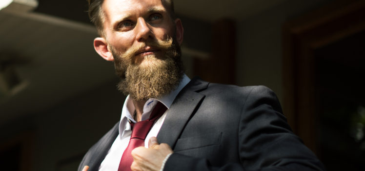 Confidence businessman in suit standing